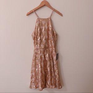 NWT Lulu’s Rose Gold Sequin Dress